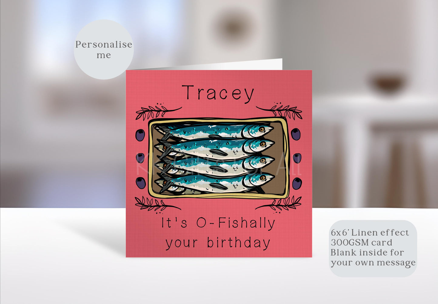 Personalized Sardine Birthday Card: O-Fishally Your Birthday