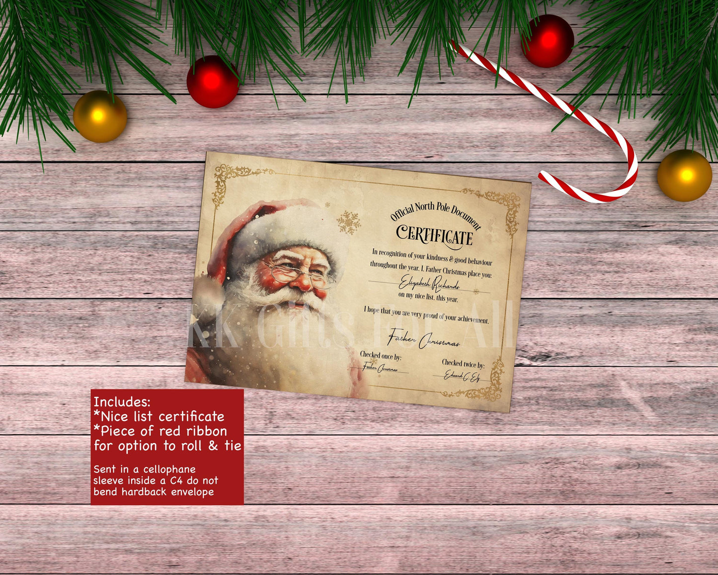Personalised Santa Letter & Nice List Certificate: Vintage Style