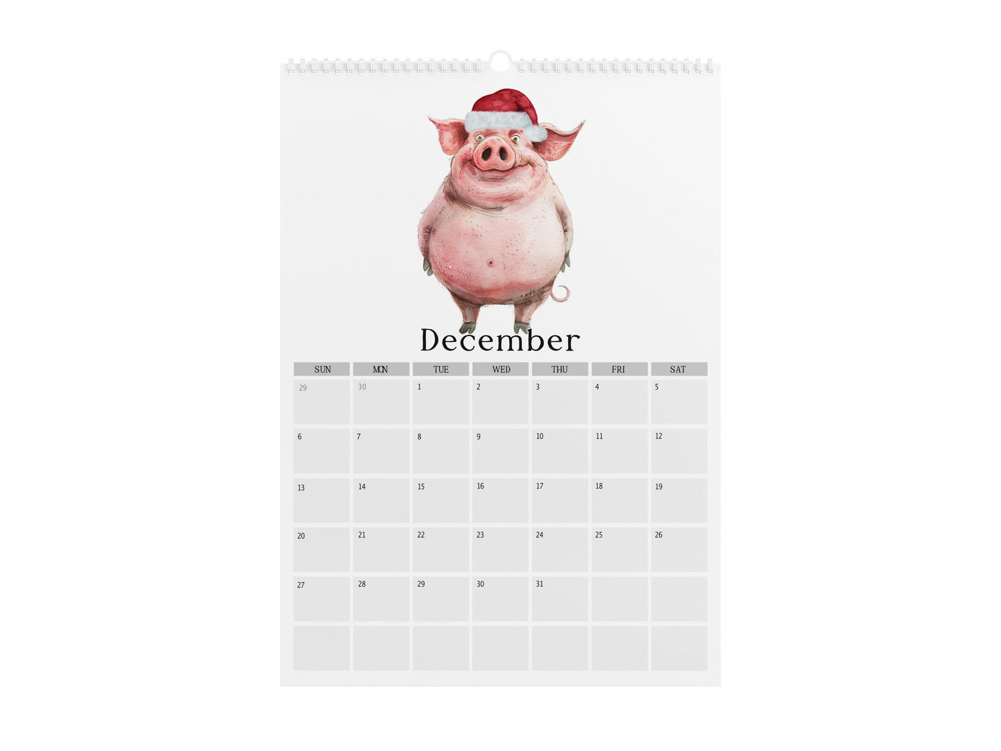 2026 Quirky Farm Animal Calendar, Whimsical Home & Office Decor, A4 Monthly Planner Funny Farm