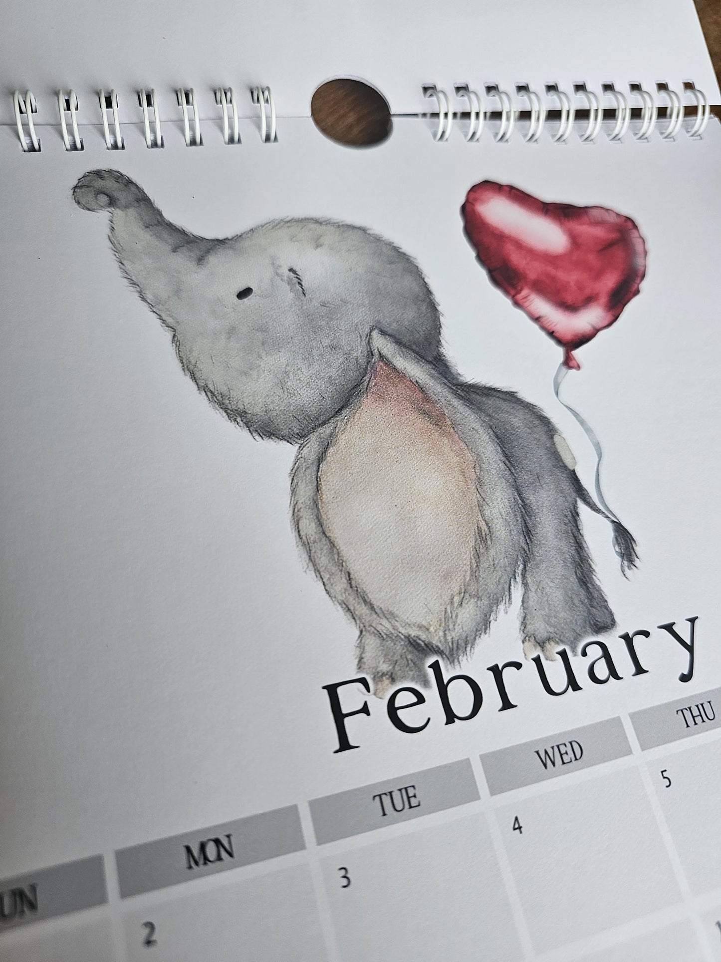 2026 Elephant Calendar, Portrait Wall Planner Calendar, Christmas Gift For Elephant Lovers