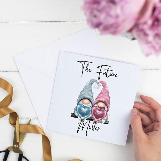 Personalised Engagement Card, Future Mr and Mrs, Mr and Mr, Mrs and Mrs, Gonk Engagement Card For Friend Son Daughter