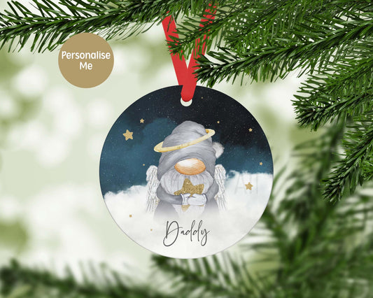 Personalised Memorial Christmas Ornament: Angel Gonk Gnome Decoration