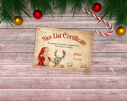 Personalised Santa Letter & Nice List Certificate