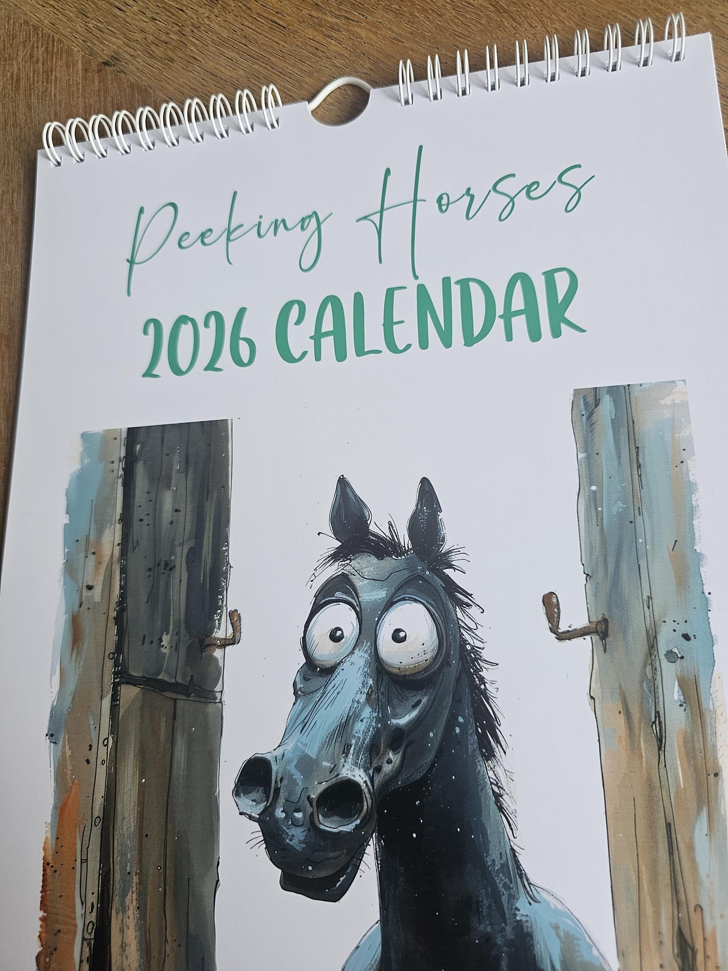 Funny Peeking Horse 2026 Wall Calendar, Whimsical Home & Office Decor, A4 Monthly Planner