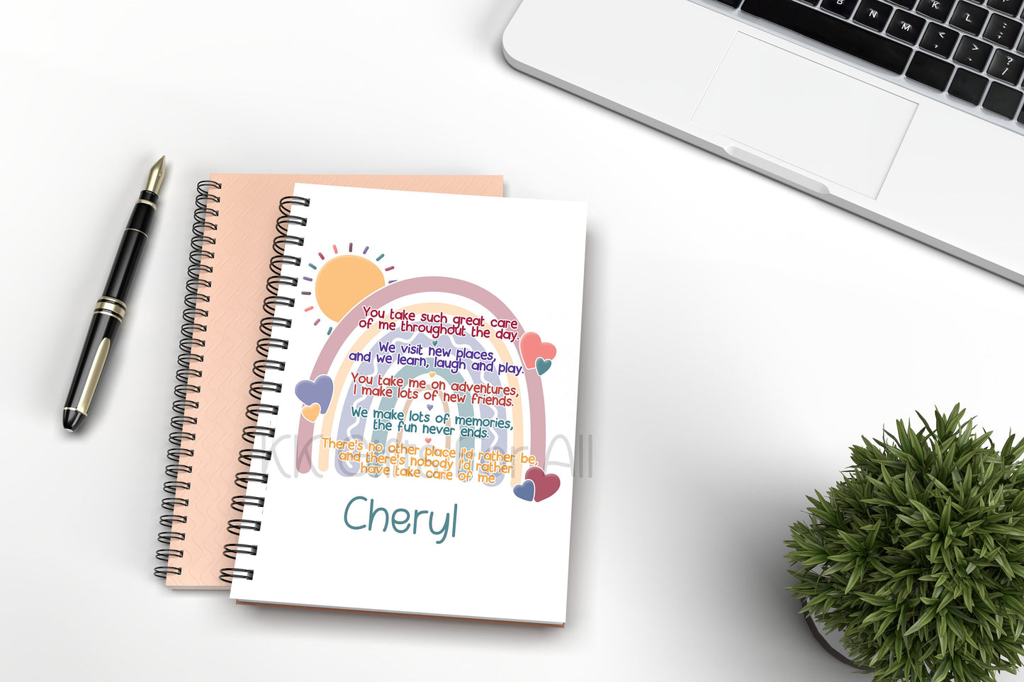 Personalised Thank You For Looking After Me A5 Notebook, Gift For Nursery Worker