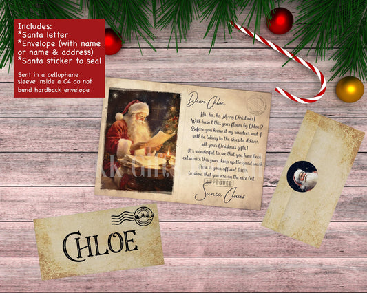 Personalised Santa Letter & Nice List Certificate: Vintage Style Christmas Keepsake