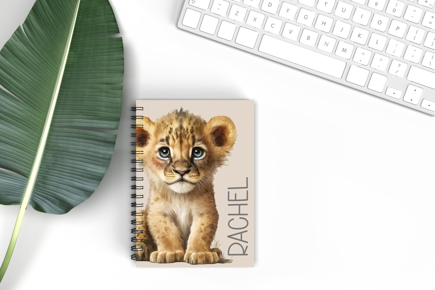 Personalised Lion A5 Lined Notebook, Lion Lover Notepad Gift