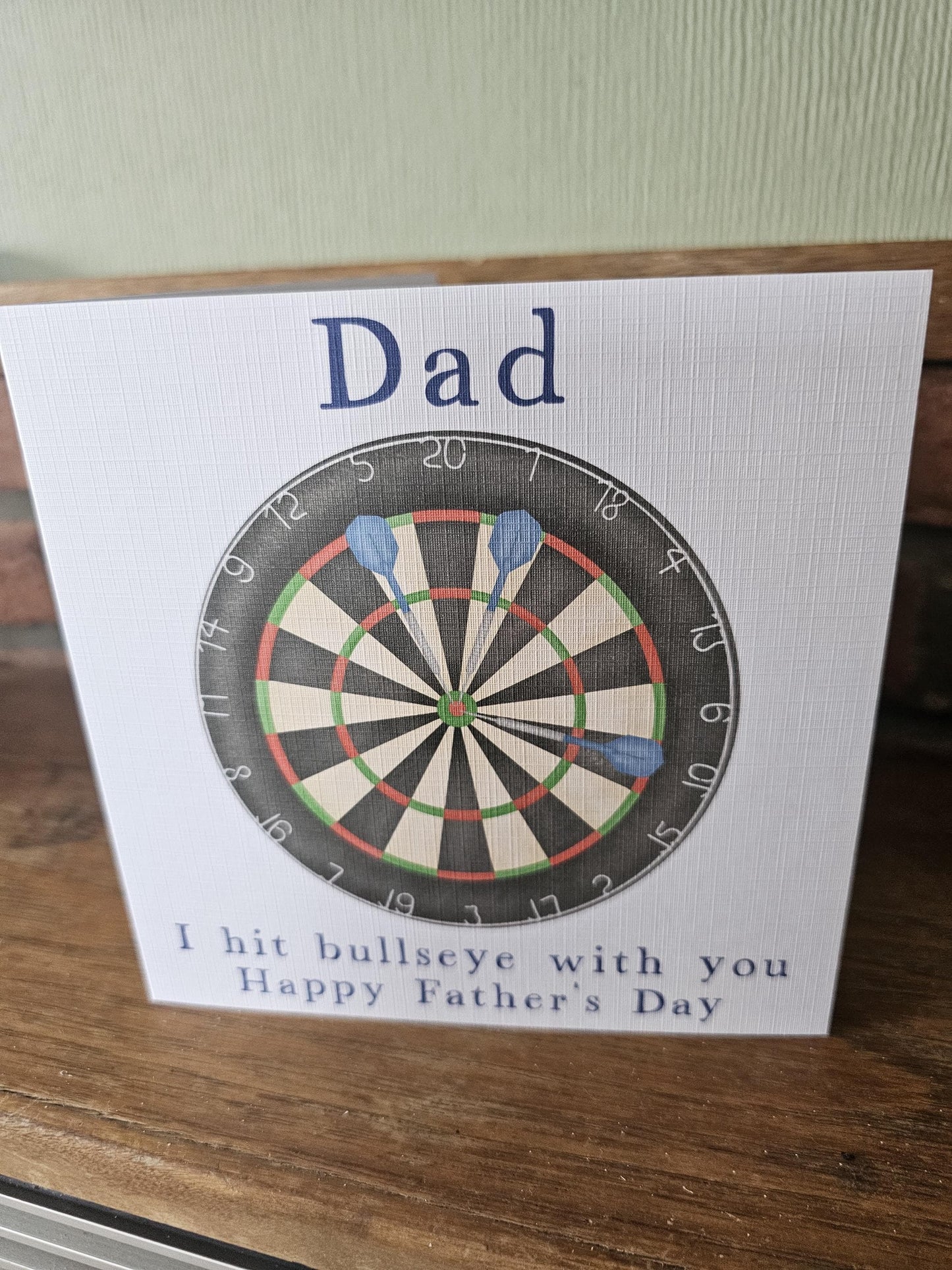 Personalised Dart's Father's Day Card, Dart's Dad Daddy Grandad Gramps Bamps Card