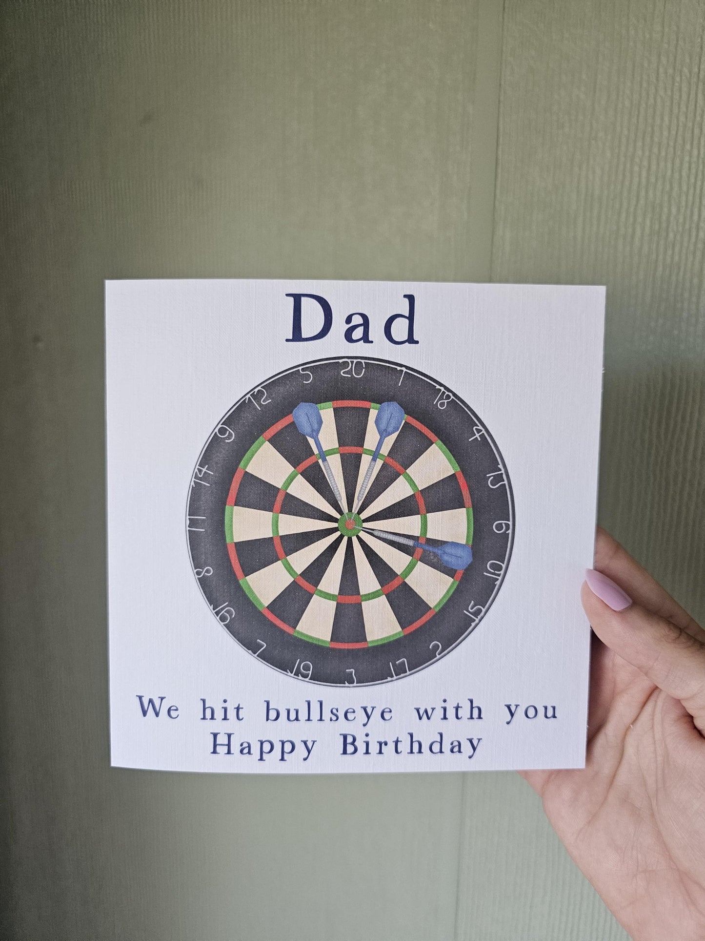 Personalised Dart's Father's Day Card, Dart's Dad Daddy Grandad Gramps Bamps Card