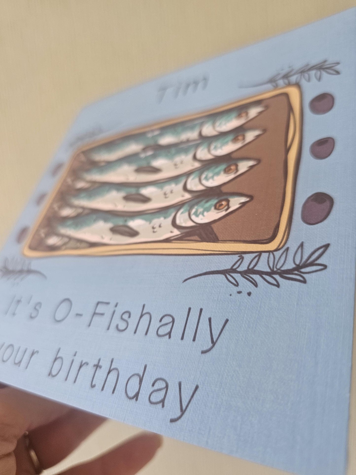 Personalised Sardine Birthday Card: O-Fishally Your Birthday