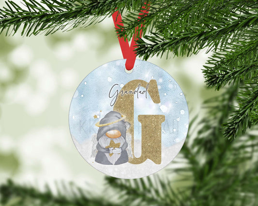 Personalized Memorial Christmas Ornament: Angel Gonk Design