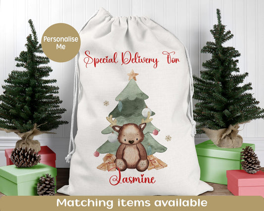 Personalised Father Christmas Santa Sack, Large Christmas Sack, Christmas Present Bag