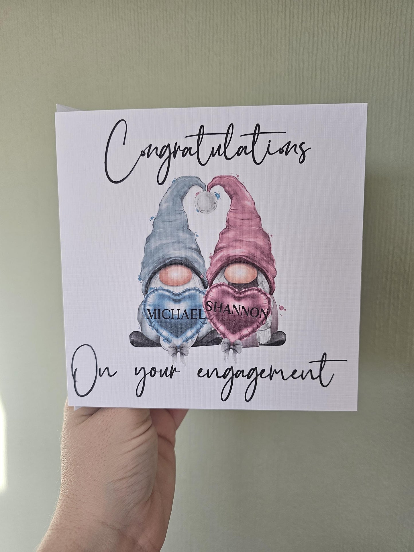 Personalised Engagement Card, Gonk Gnome Engagement Card, Engaged Card For Friend Daughter Son
