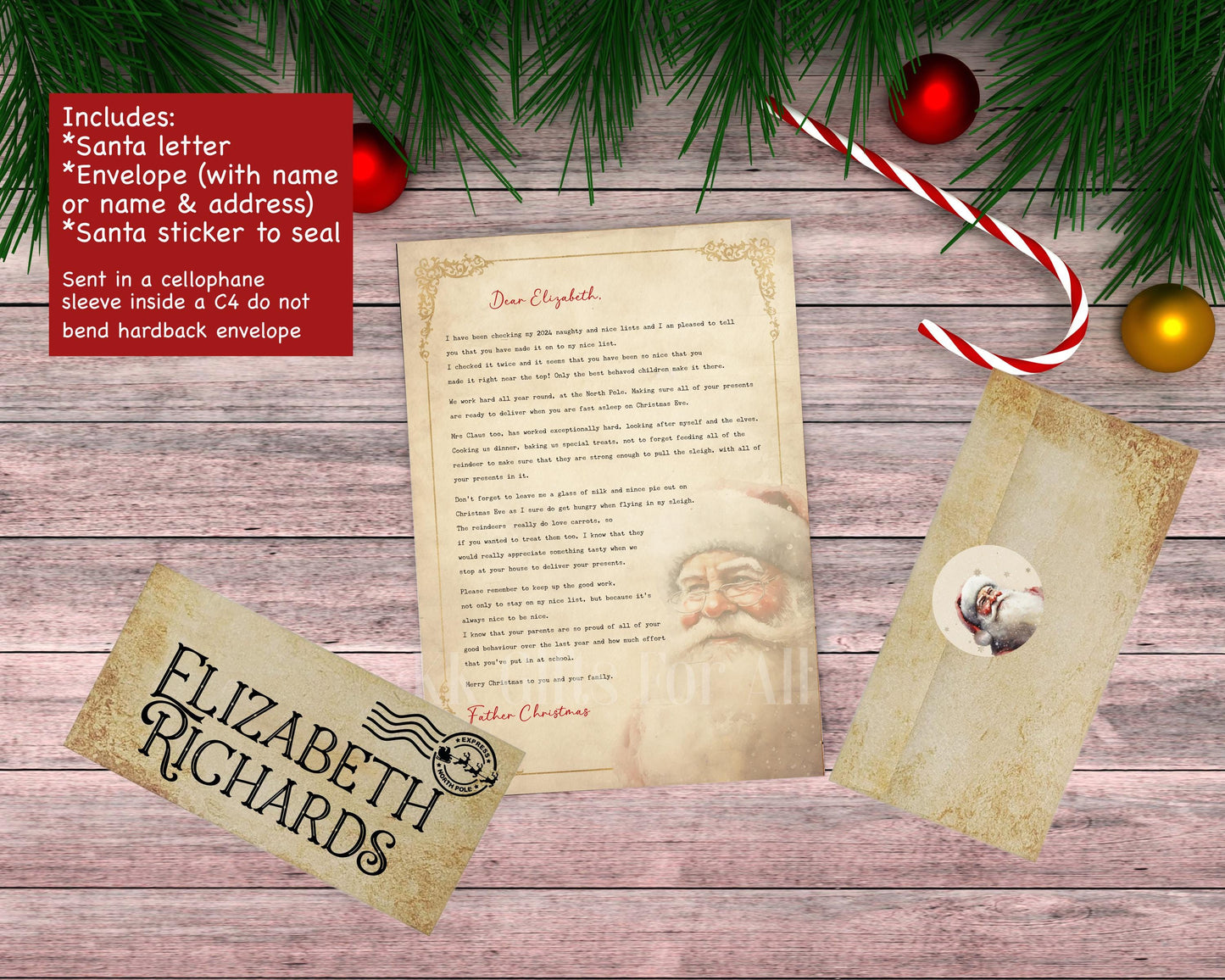 Personalised Santa Letter & Nice List Certificate: Vintage Style