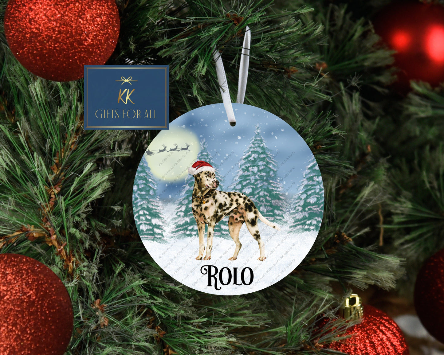 Personalised Christmas Tree Decoration, Dalmatian Dog Decor, Metal Christmas Hanging Ornament, Dalmatian Decoration