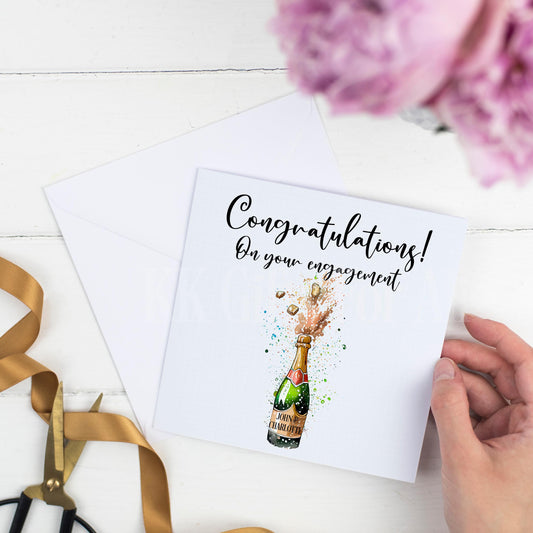 Personalised Congratulations On Your Engagement Card, Engagement Card For Friend Sister Brother