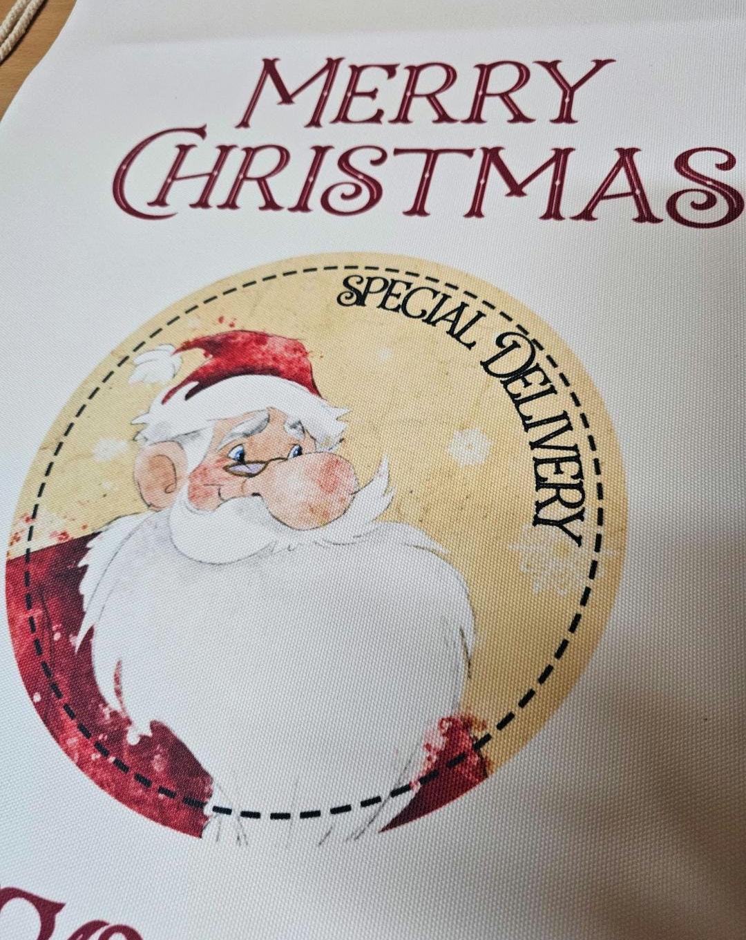 Personalised Christmas Santa Sack, Father Christmas Sack, Traditional Or Gold Design, Xmas 2025, Welsh Christmas Santa Sack, Nadolig Llawen