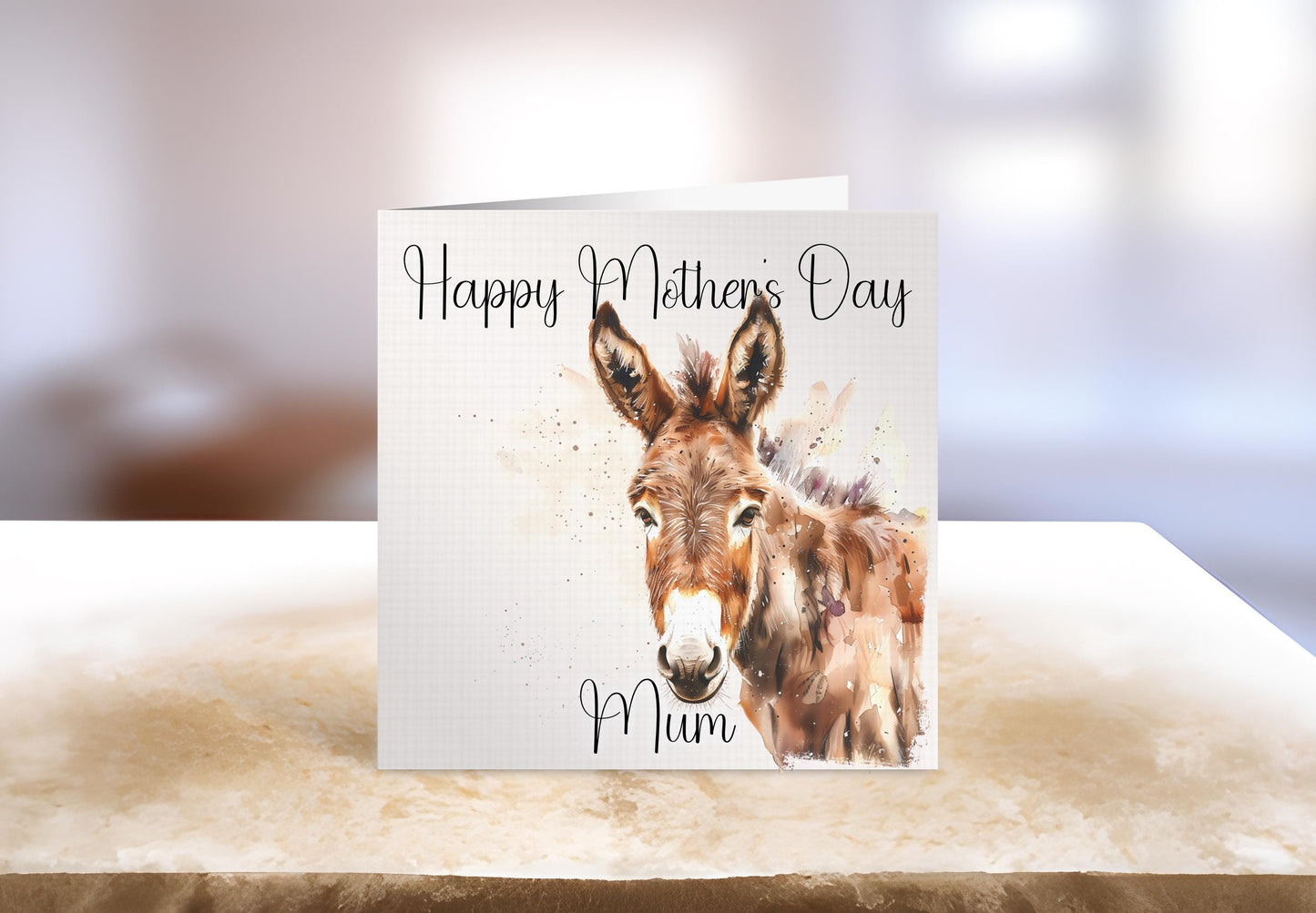 Donkey Mother's Day Card, Personalised Mother's Day Card, Card For Mum Granny Nan Who Loves Donkey's