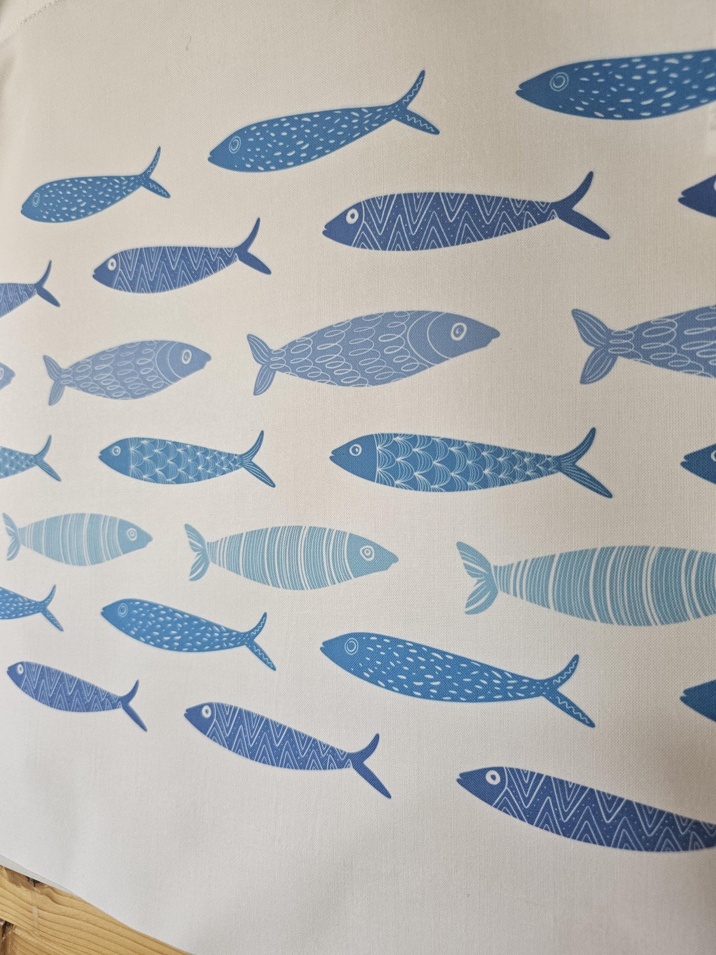 Personalised Sardine Fish Tote Bag, Long Handle Reusable Shopper, Maritime Theme Gift