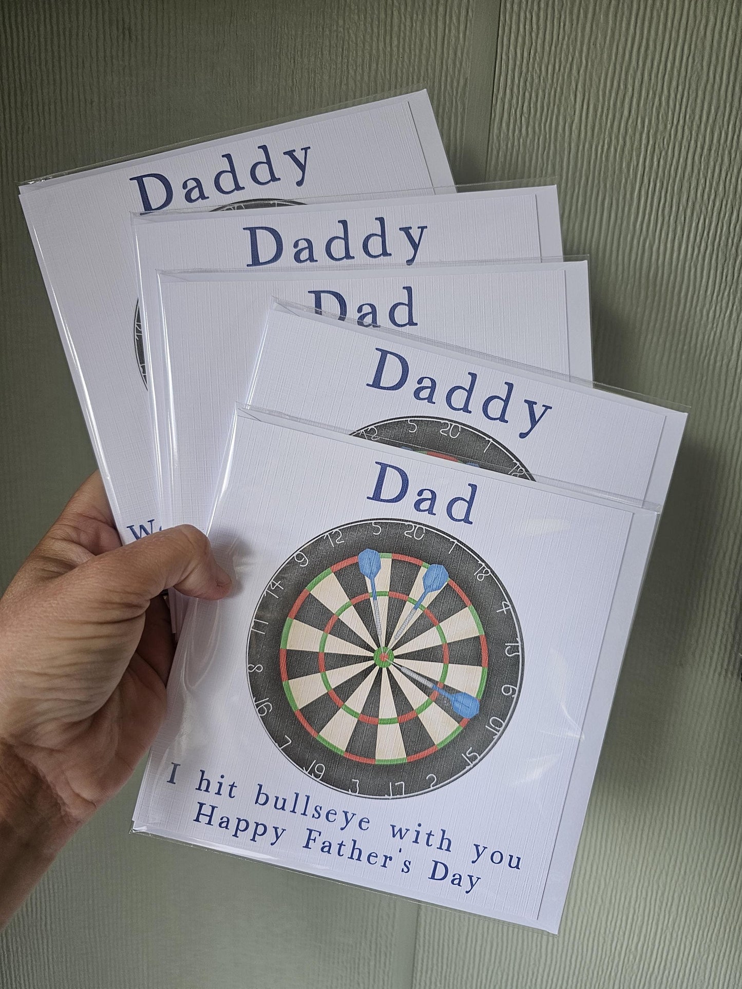 Personalised Dart's Father's Day Card, Dart's Dad Daddy Grandad Gramps Bamps Card