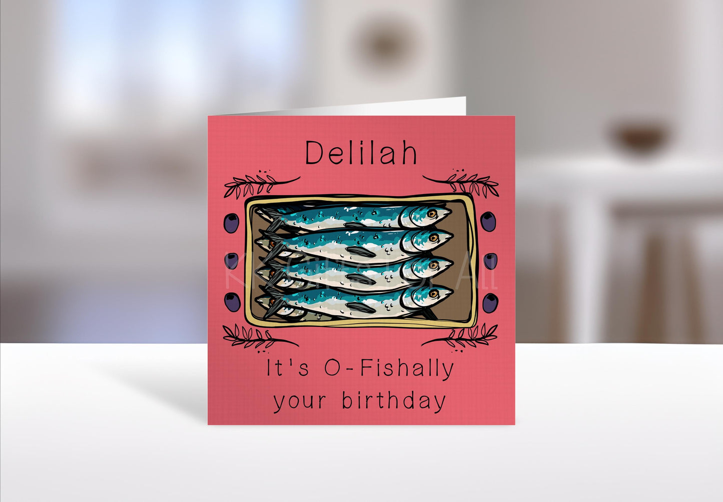Personalized Sardine Birthday Card: O-Fishally Your Birthday