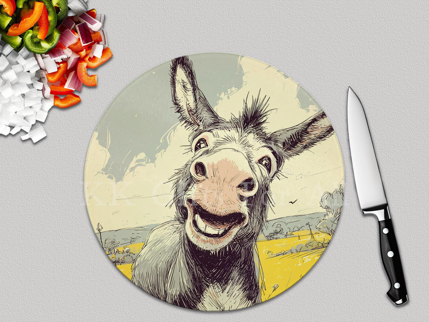 Donkey Chopping Board, Glass Work Top Saver, Cutting Board, New Home Gifts, Farmhouse Kitchen Decor