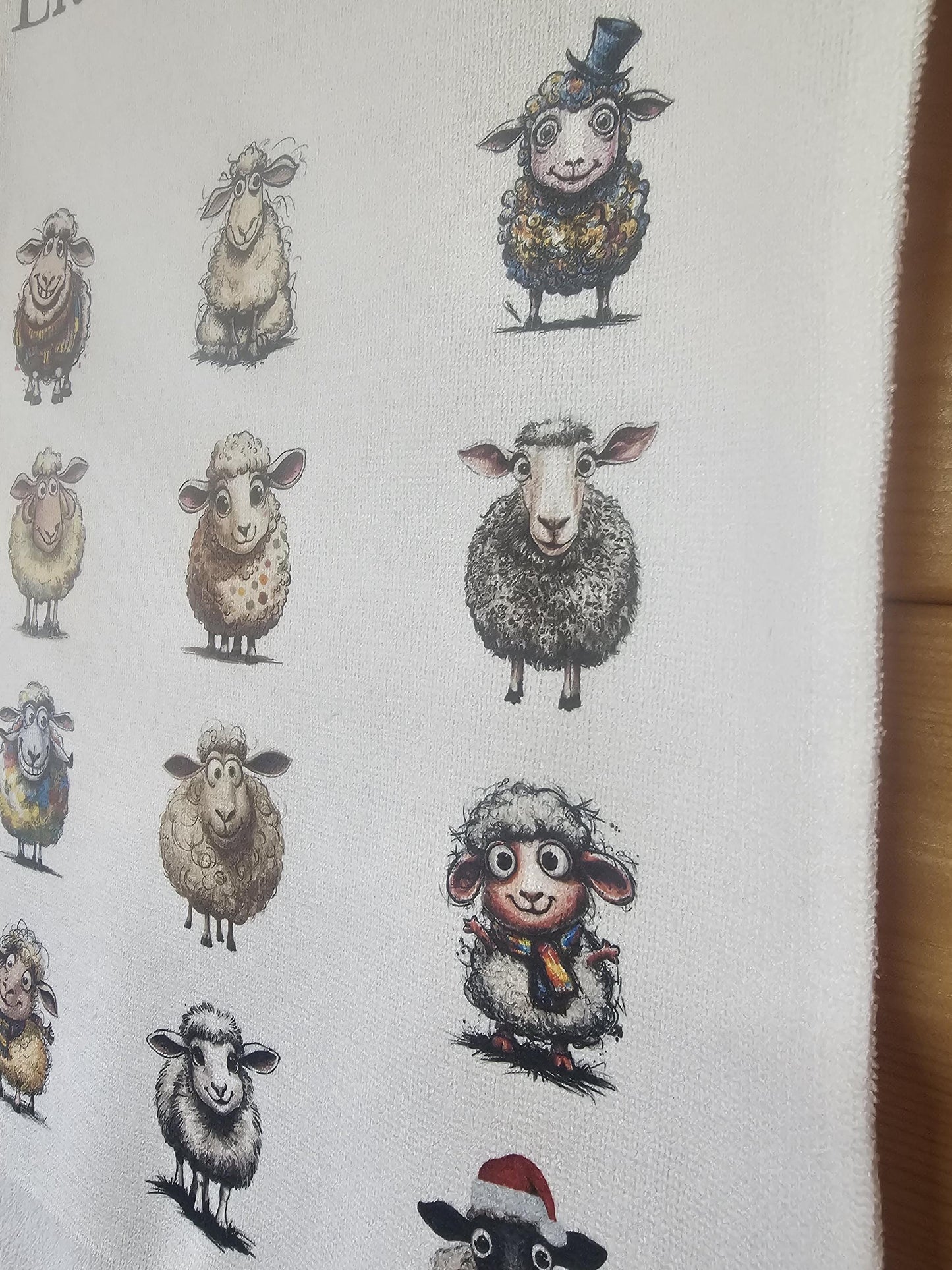 Funny Sheep Tea Towel, Farm House Kitchen Towel, Quirky Sheep Lover Gift
