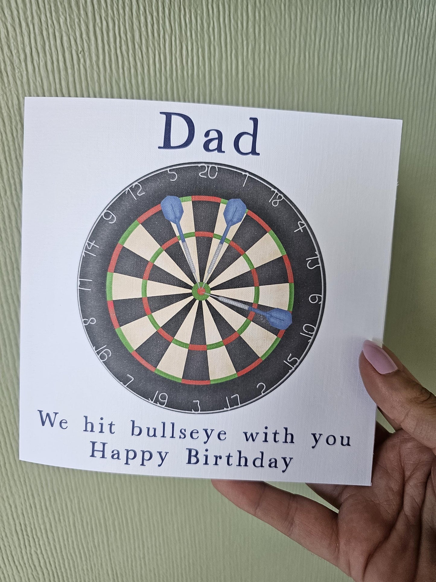 Personalised Dart's Father's Day Card, Dart's Dad Daddy Grandad Gramps Bamps Card