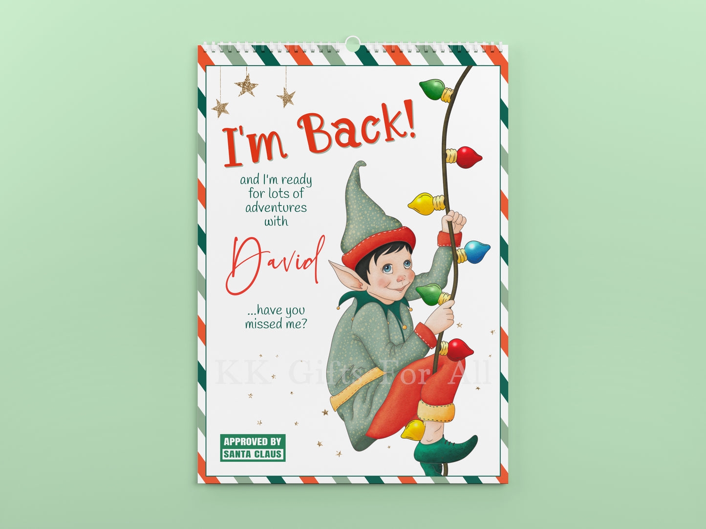 Personalised Interactive Elf Countdown Calendar - 24 Days Of Elf Activities - Instructions For Grown ups