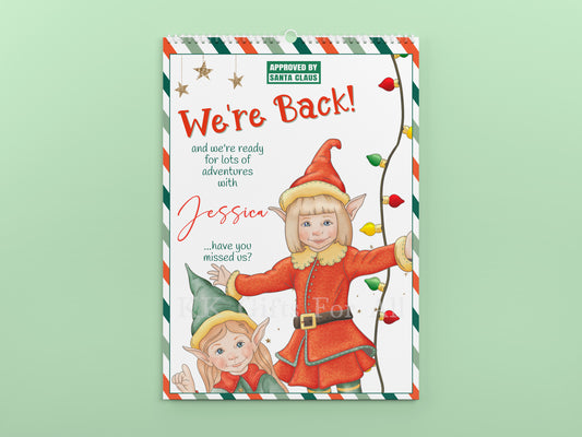 Personalised Interactive Elf Countdown Calendar - 24 Days Of Elf Activities - Instructions For Grown ups