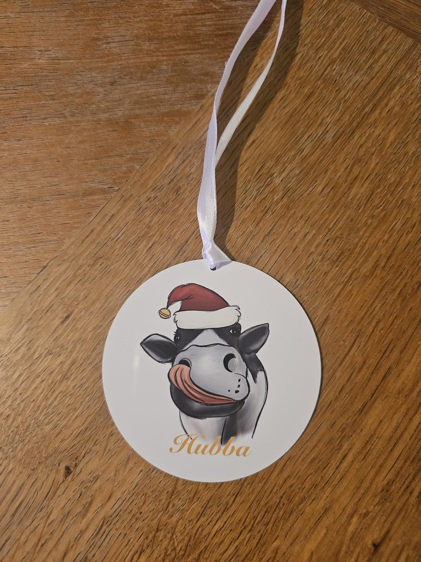 Personalised Christmas Tree Decoration, Christmas Hanging Ornament, Metal Tree Decoration, Cow Tree Decoration,Custom Cow Christmas Ornament