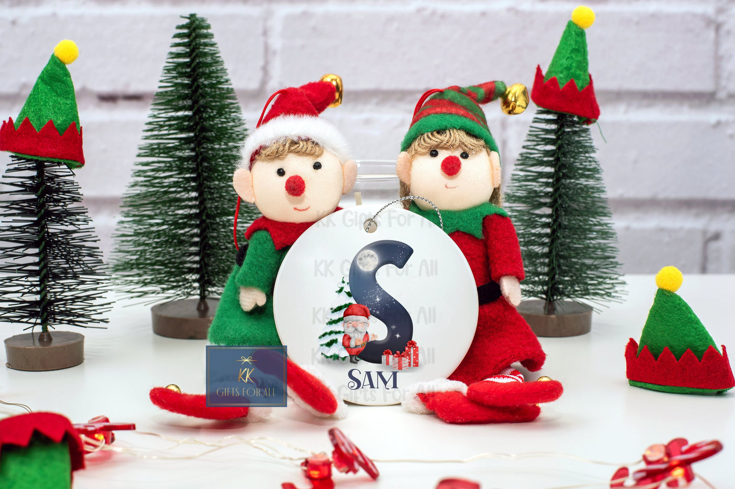 Personalised Christmas Hanging Decoration, Round Aluminium Tree Dec, First Christmas Ornament