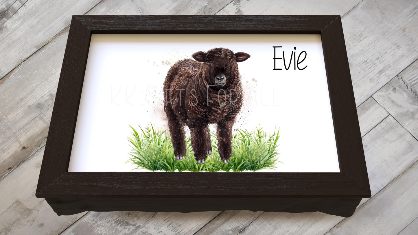 Ryeland Sheep Lap Tray, Personalised Ryeland Sheep Gifts, Coloured Ryeland Sheep