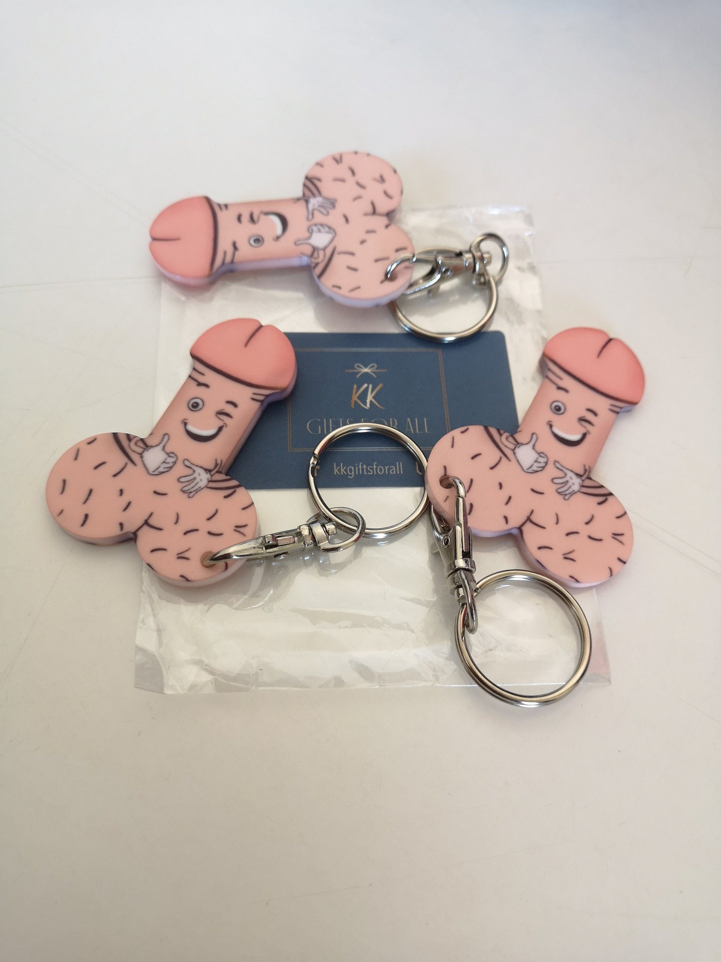 Novelty Willy Penis Cock Shaped Trolley Token Keychain, Adult Humour Keyring