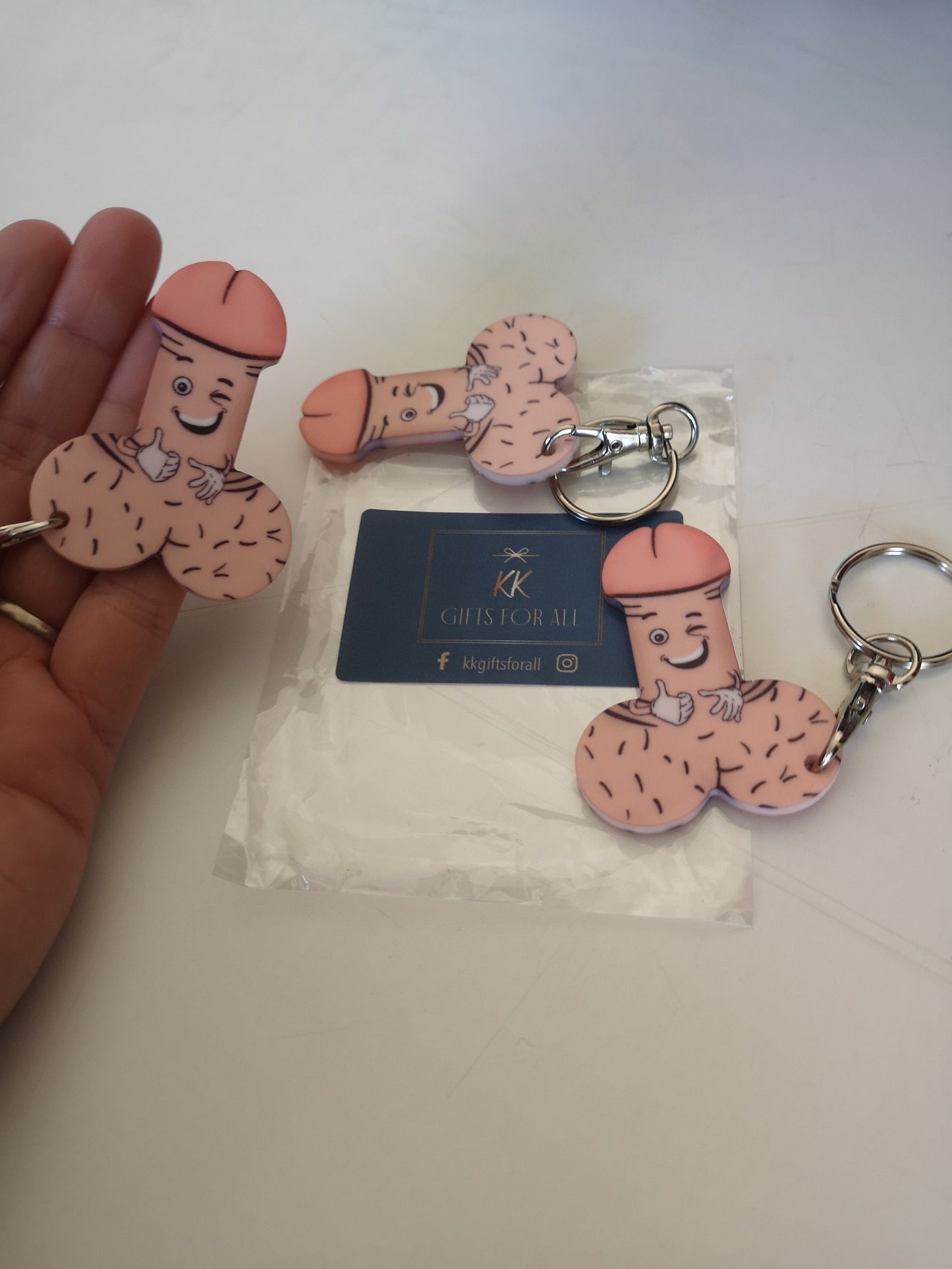 Novelty Willy Penis Cock Shaped Trolley Token Keychain, Adult Humour Keyring