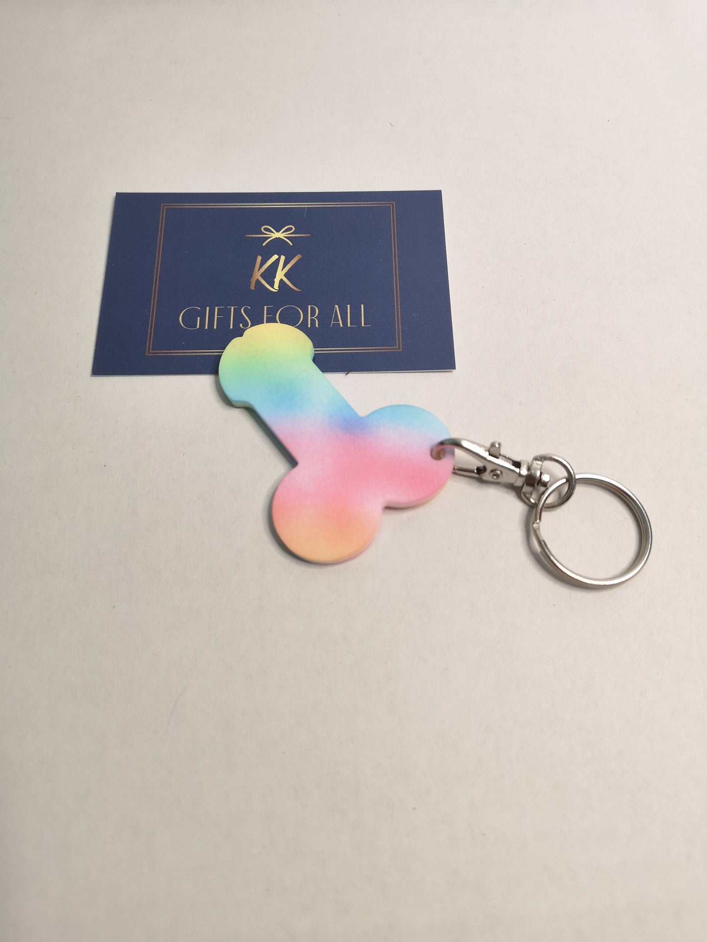 Novelty Willy Penis Cock Shaped Trolley Token Keychain, Adult Humour Keyring