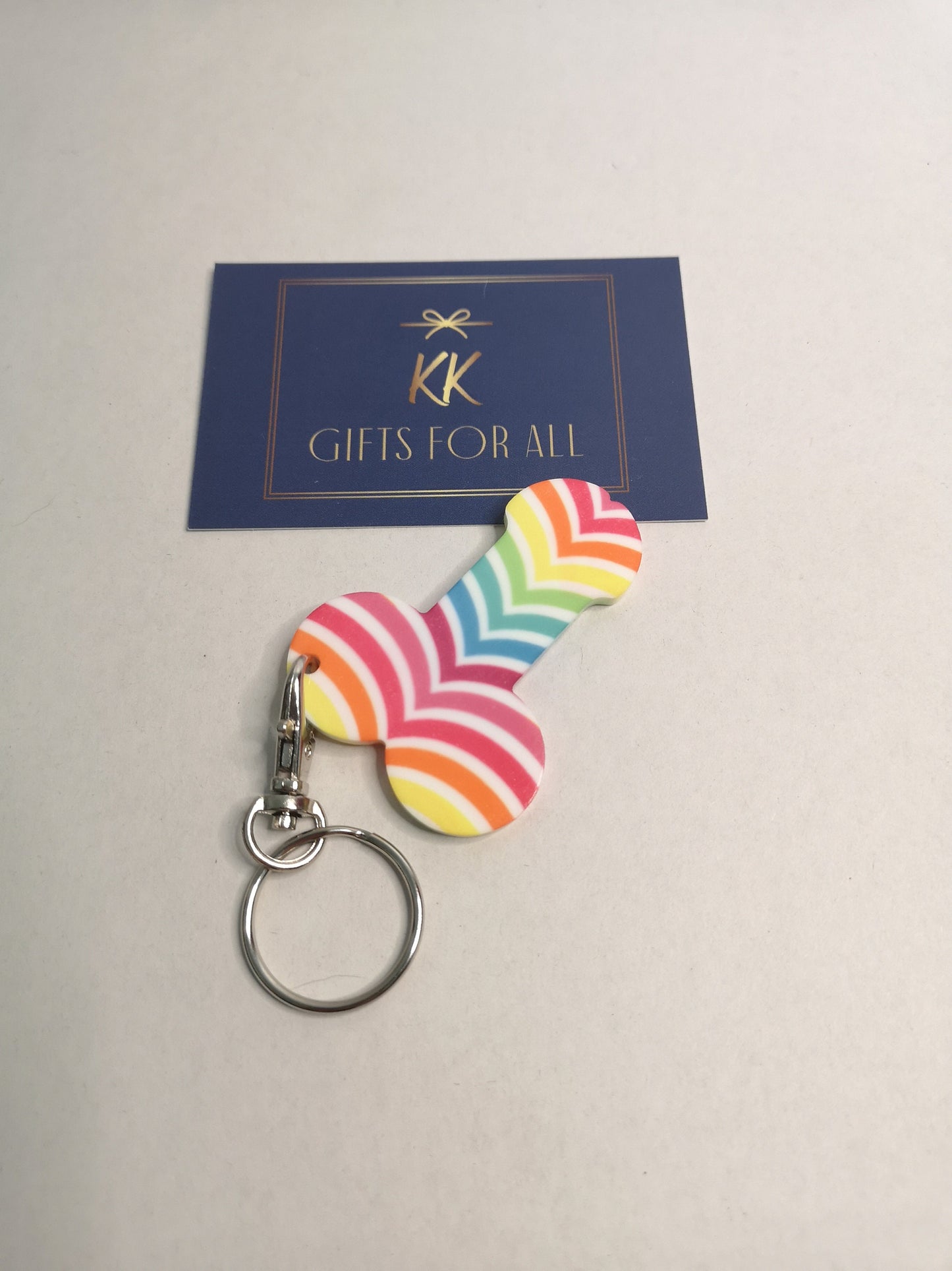 Novelty Willy Penis Cock Shaped Trolley Token Keychain, Adult Humour Keyring