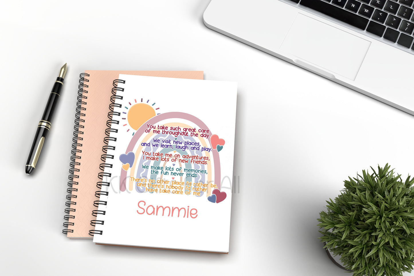 Personalised Thank You For Looking After Me A5 Notebook, Gift For Nursery Worker