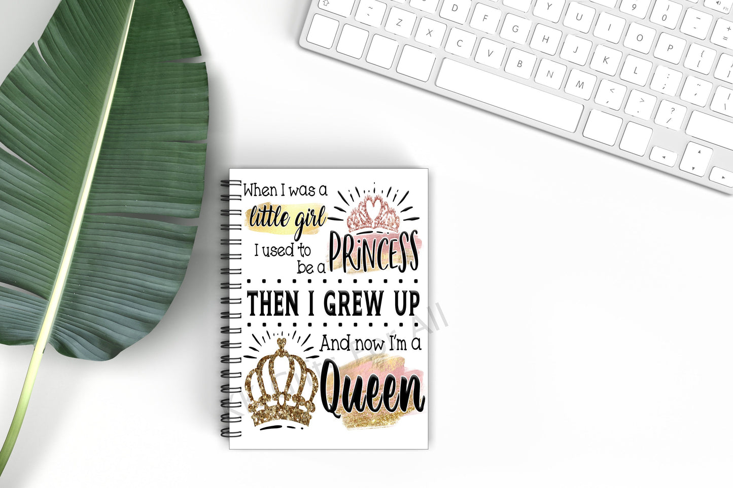 A5 Queen Notebook, Office Notes, Gift For Her,I Used To Be a Princess and Now I'm A Queen Notepad