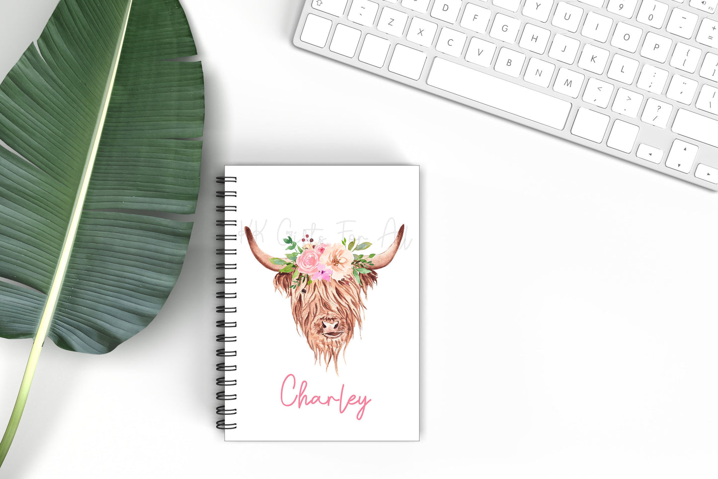 Highland Cow Notebook, Gift For Mum, Friend's Birthday Gift For Her, Personalised Notepad, A5 Binded Lined Notes, Office Notes, Custom Notes