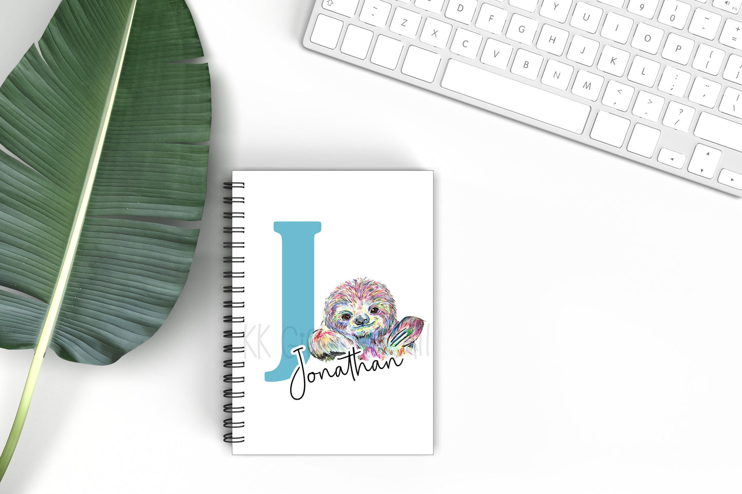 Watercolour Sloth Notebook, Gift For Mum Or Daughter, Friend Birthday Gift, Notes For Her, Personalised Notepad, Rainbow Sloth, Lined Notes