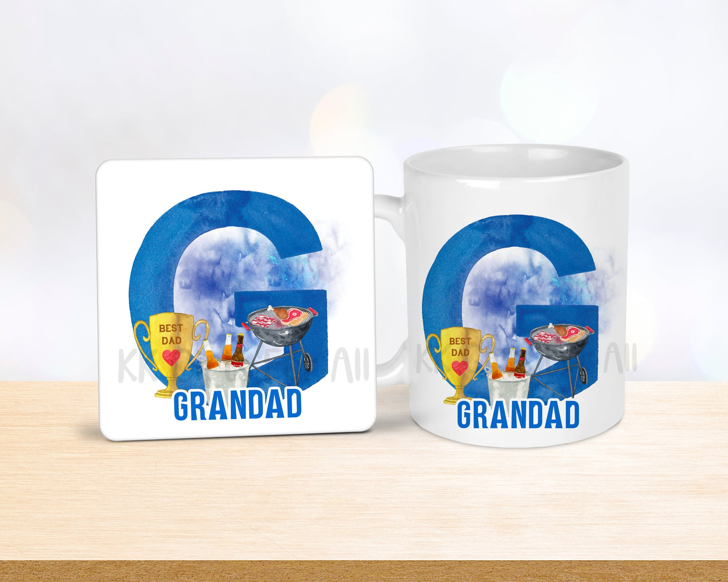 Gift For Dad, Birthday Gift For Daddy, Father's Day Gifts For Him, Mug & Coaster, Personalised Gifts, Dad King Of BBQ, Dad's Birthday Gift