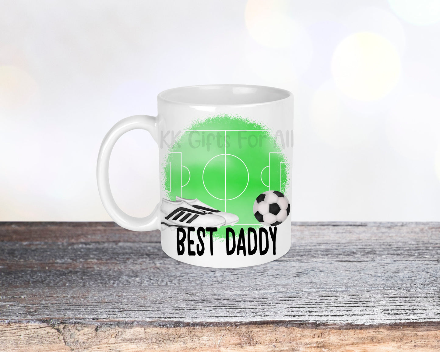 Personalised Football Theme Mug Coaster Gifts For Him Father's Day Gifts Football Pitch & Ball