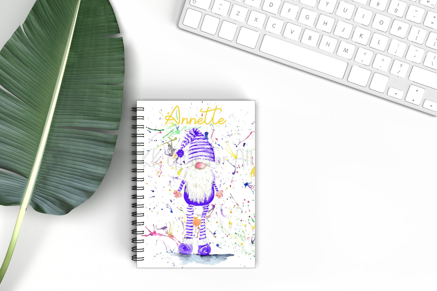 Purple Gonk Notebook, Gift For Mum, Birthday Gift For Her, Personalised Notepad, A5 Binded Lined, Gift For Her, Purple Gonk, Cute Gnome Book