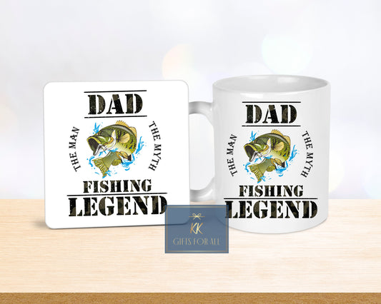 Fathers Day Gift, Dad The Man The Myth The Fishing Legend, Dad's Birthday, Fishing Gift For Dad, Dad's Fishing Mug