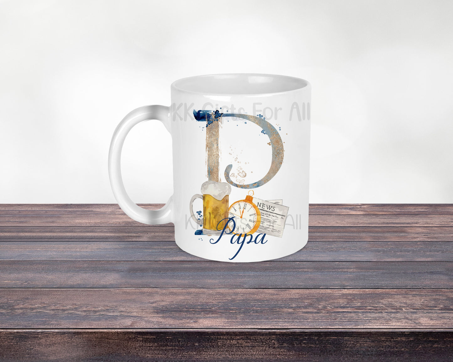 Personalised Initial Mug & Coaster Gift Set, Bampi, Gramps, Gifts For Him
