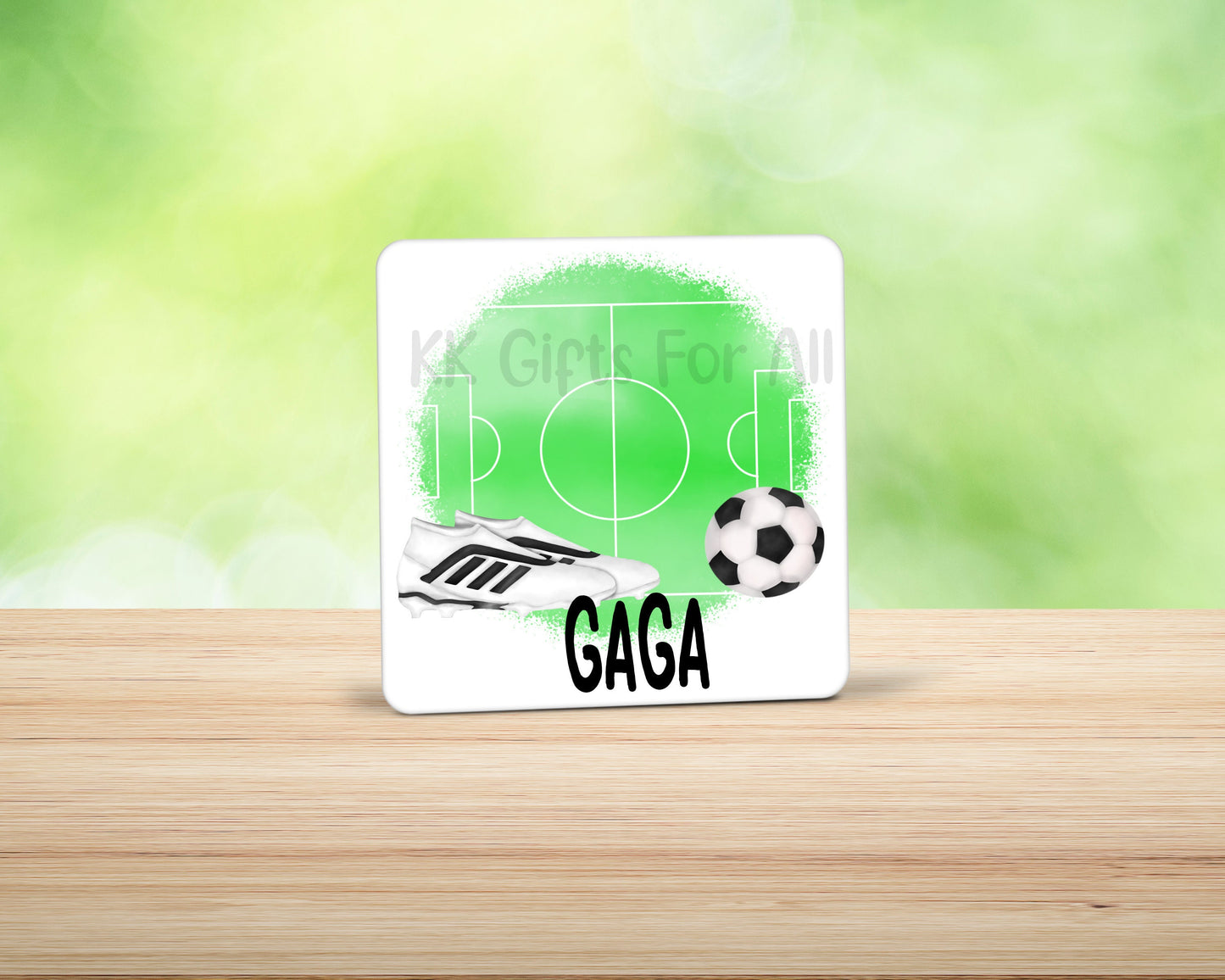 Personalised Football Theme Mug Coaster Gifts For Him Father's Day Gifts Football Pitch & Ball