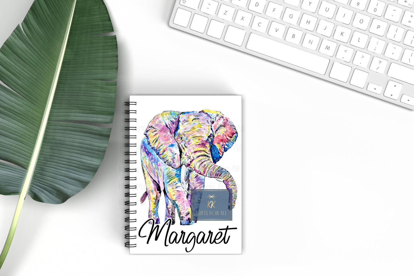Personalised Elephant Notebook, Gift For Mum Or Friend, Birthday Gift For Her, Personalised Notepad, Office Notepad, Gift For Elephant Lover