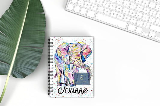 Personalised Elephant Notebook, Gift For Mum Or Friend, Birthday Gift For Her, Personalised Notepad, Office Notepad, Gift For Elephant Lover