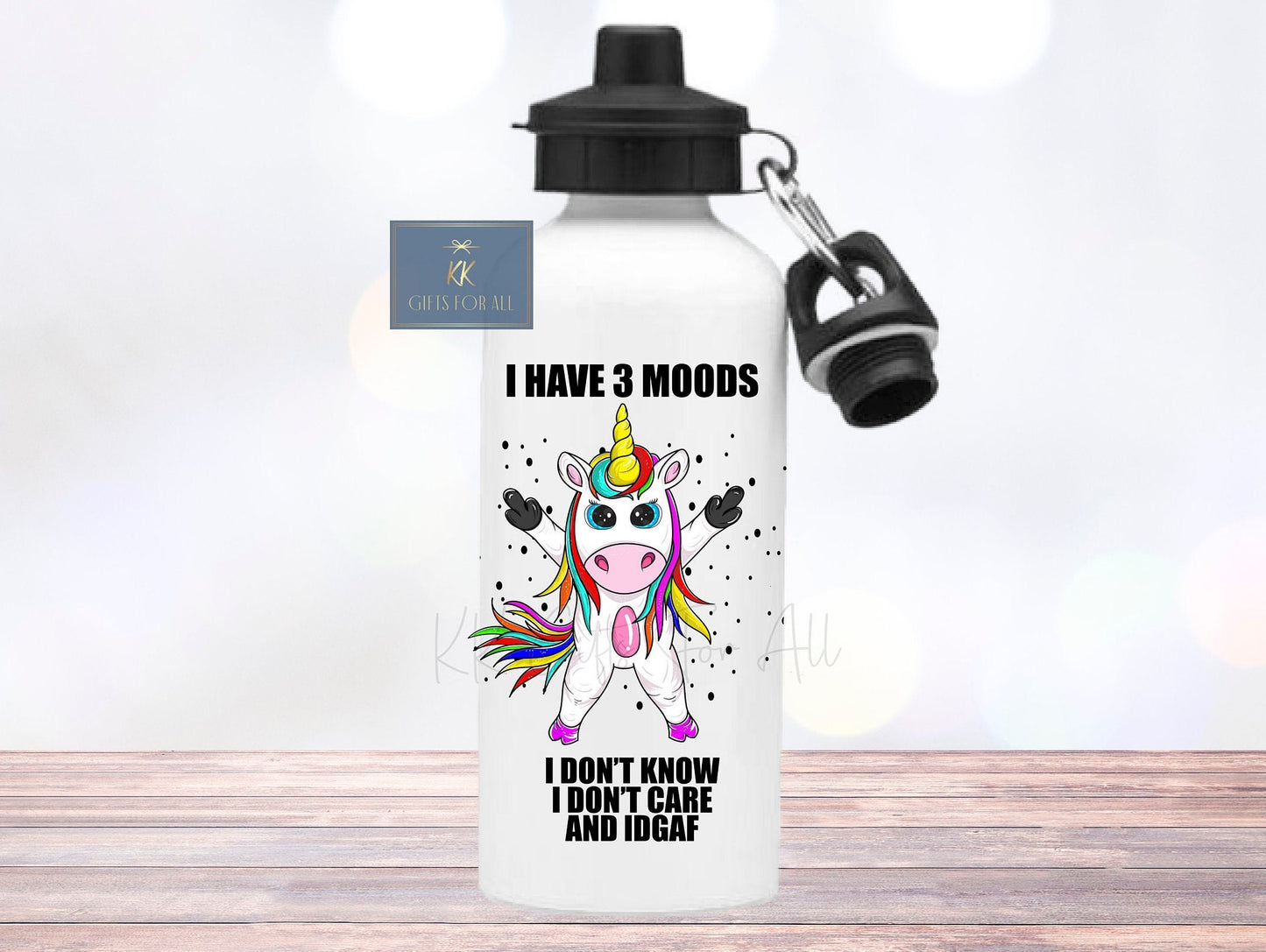 Sarcastic Unicorn Water Bottle, Rude Drink Bottle, Aluminium Bottle, Funny Adult Unicorn
